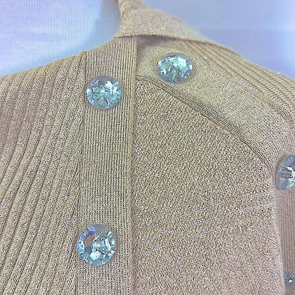 Chico’s Sweater Tunic Size 3 (16) XL Beige Sparkling Jeweled  NWOT